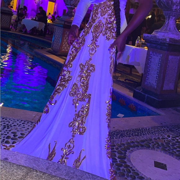 Statement Shoulder Glam Dress
